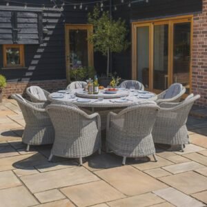 Alternative view of A Oxford 8 Seat Round Dining Set - Ceramic Glass