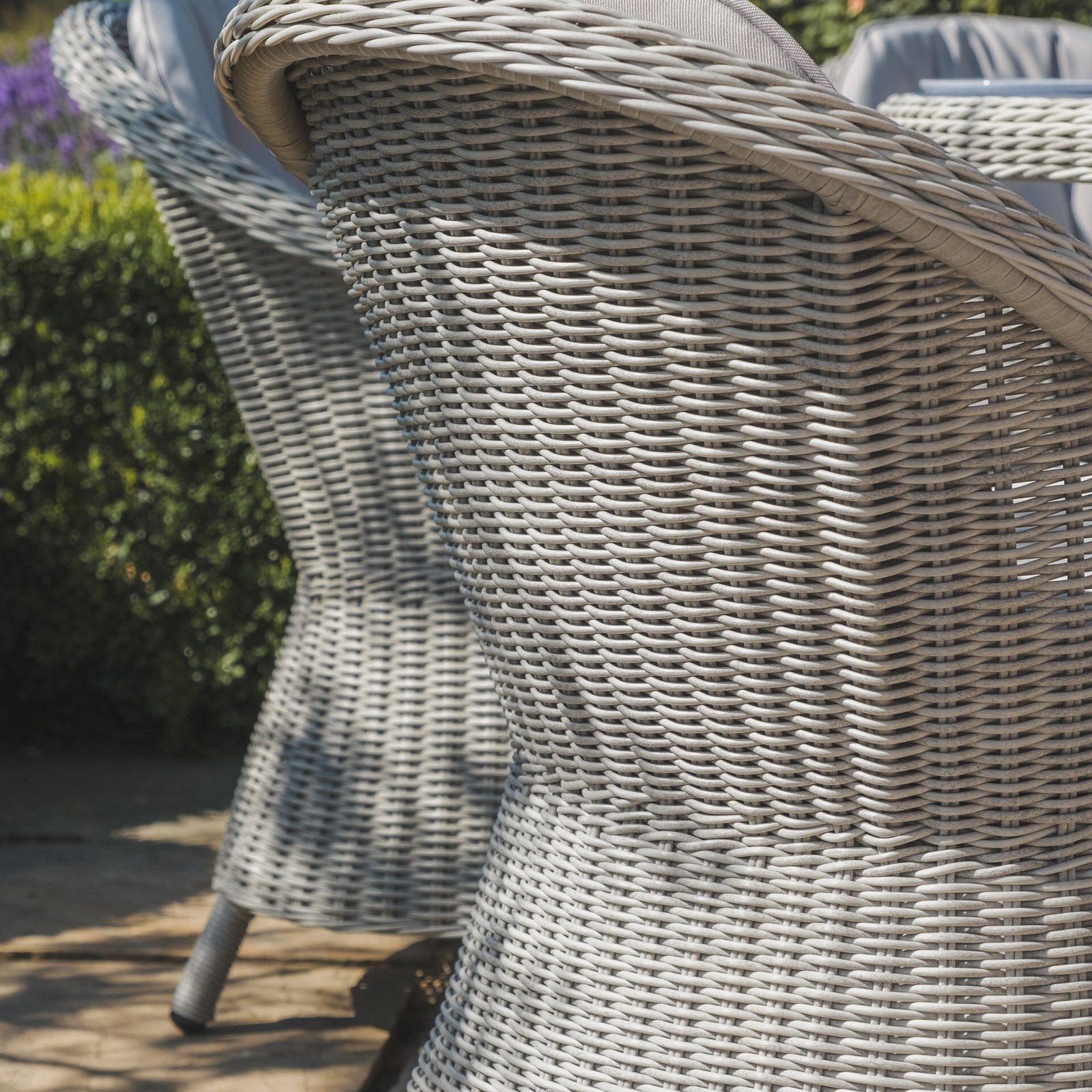 Oxford Heritage 4 Seat Round Rattan Dining Set - Ceramic Glass - Image 4