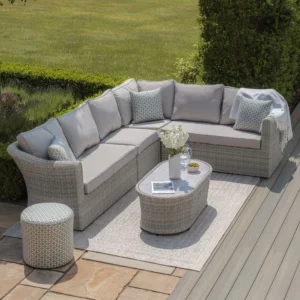Alternative view of A Oxford Large Rattan Corner Sofa Set with Armchair - Ceramic Glass