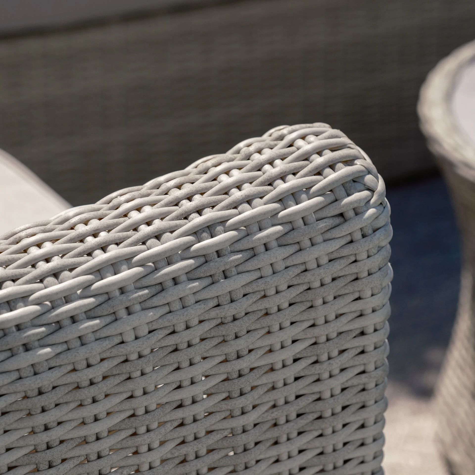 Oxford Small Rattan Corner Sofa Set with Armchair - Ceramic Glass - Image 11