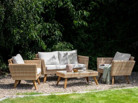 VITTORIA 5-seater garden set with table, synthetic rattan