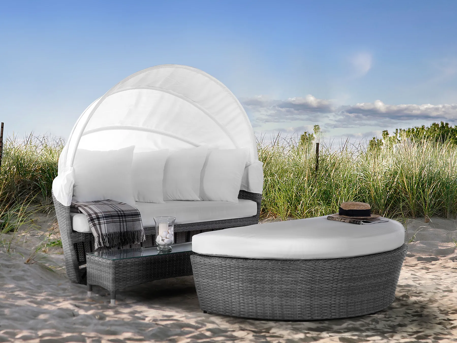 Outdoor bed SYLT LUX Synthetic rattan Gray - Image 5
