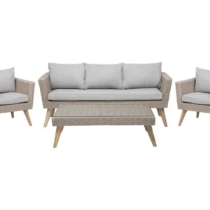 Alternative view of VITTORIA 5-seater garden set with table, synthetic rattan
