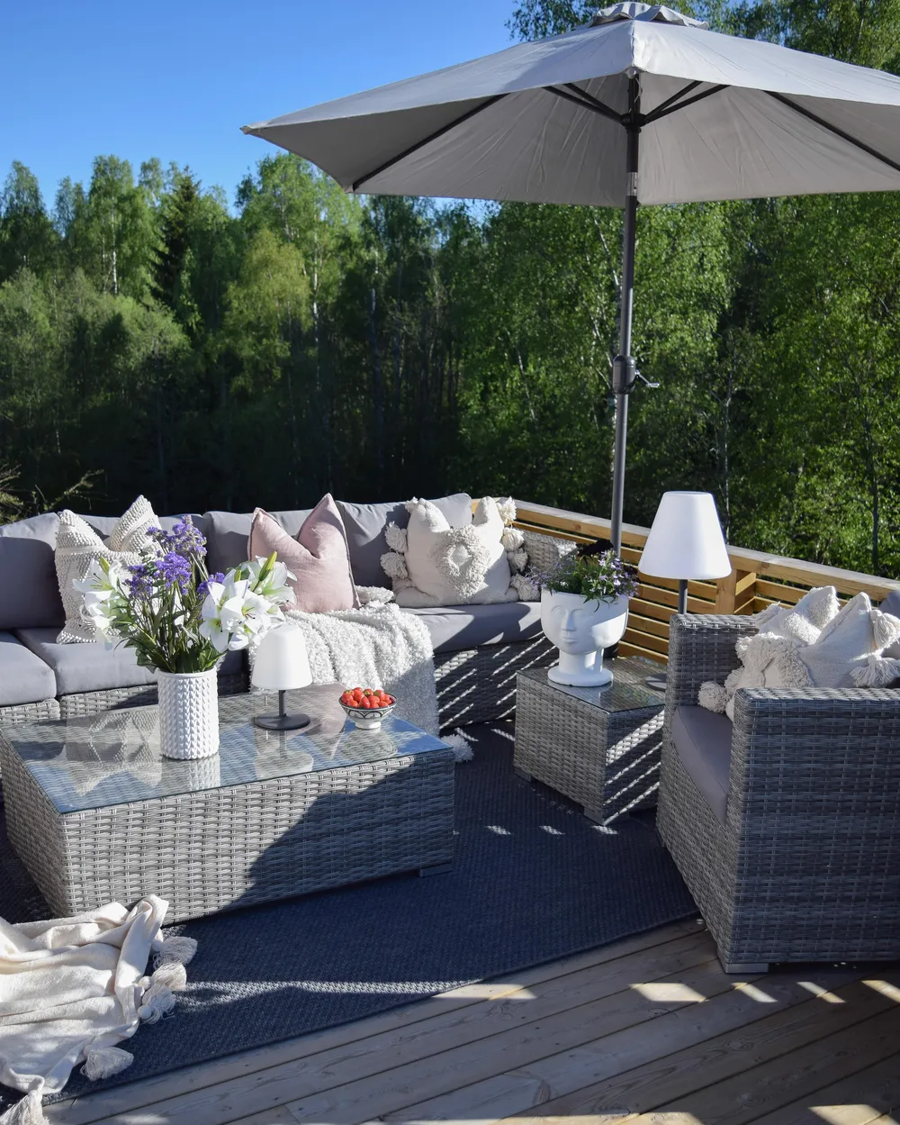 Garden set with XXL 8-seater table, right-hand modular design, synthetic rattan - Image 5