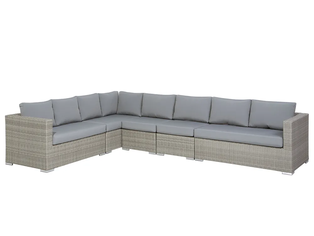 Garden set with XXL 8-seater table, right-hand modular design, synthetic rattan - Image 7