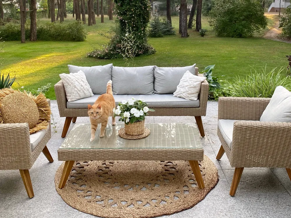 VITTORIA 5-seater garden set with table, synthetic rattan - Image 9