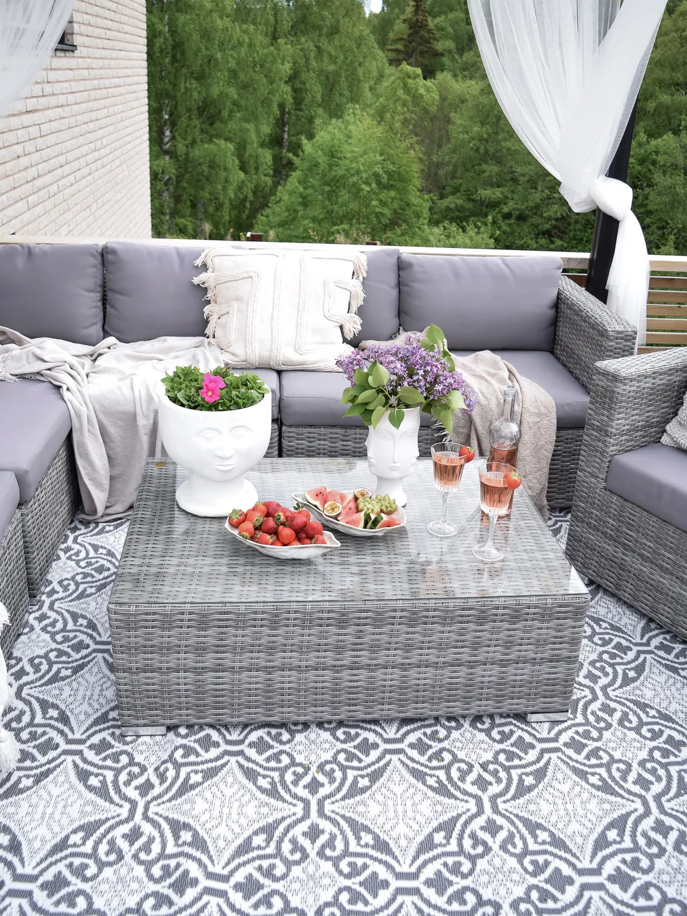 Garden set with XXL 8-seater table, right-hand modular design, synthetic rattan - Image 4
