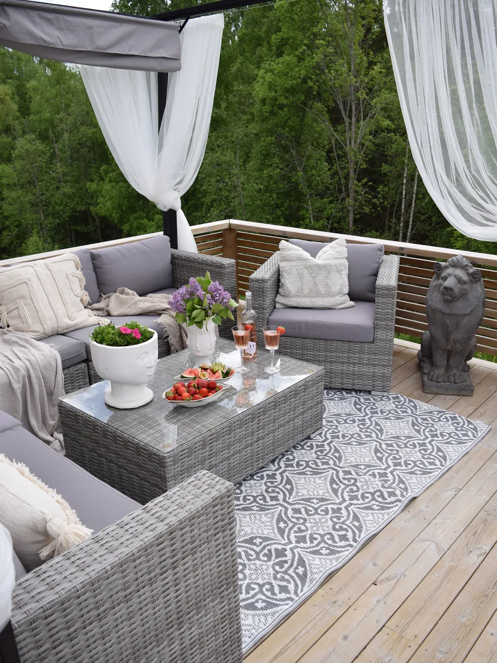 Garden set with XXL 8-seater table, right-hand modular design, synthetic rattan - Image 3