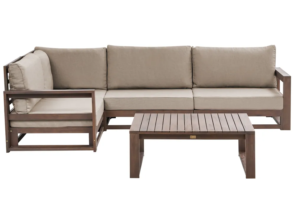 TIMOR 4-seater corner garden set, right-hand modular, certified acacia wood - Image 2