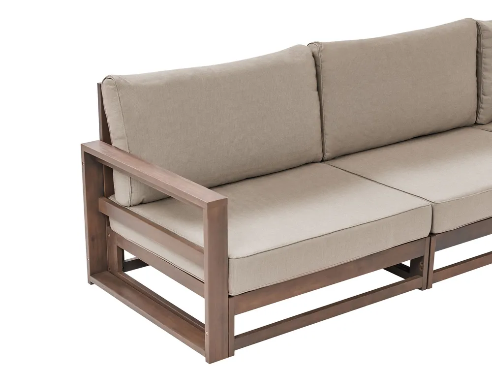 TIMOR 4-seater corner garden set, right-hand modular, certified acacia wood - Image 8