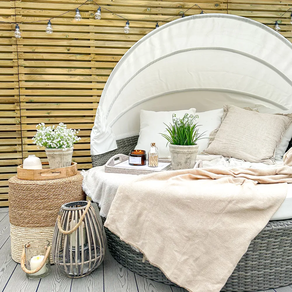 Outdoor bed SYLT LUX Synthetic rattan Gray - Image 7