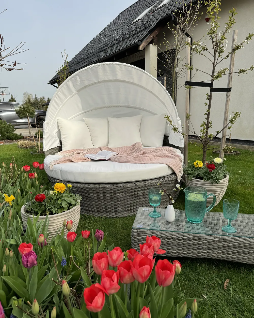 Outdoor bed SYLT LUX Synthetic rattan Gray - Image 3