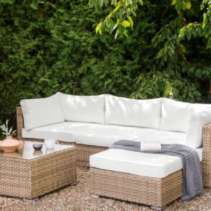 SANO 4-seater modular garden corner set, left-facing, synthetic rattan,