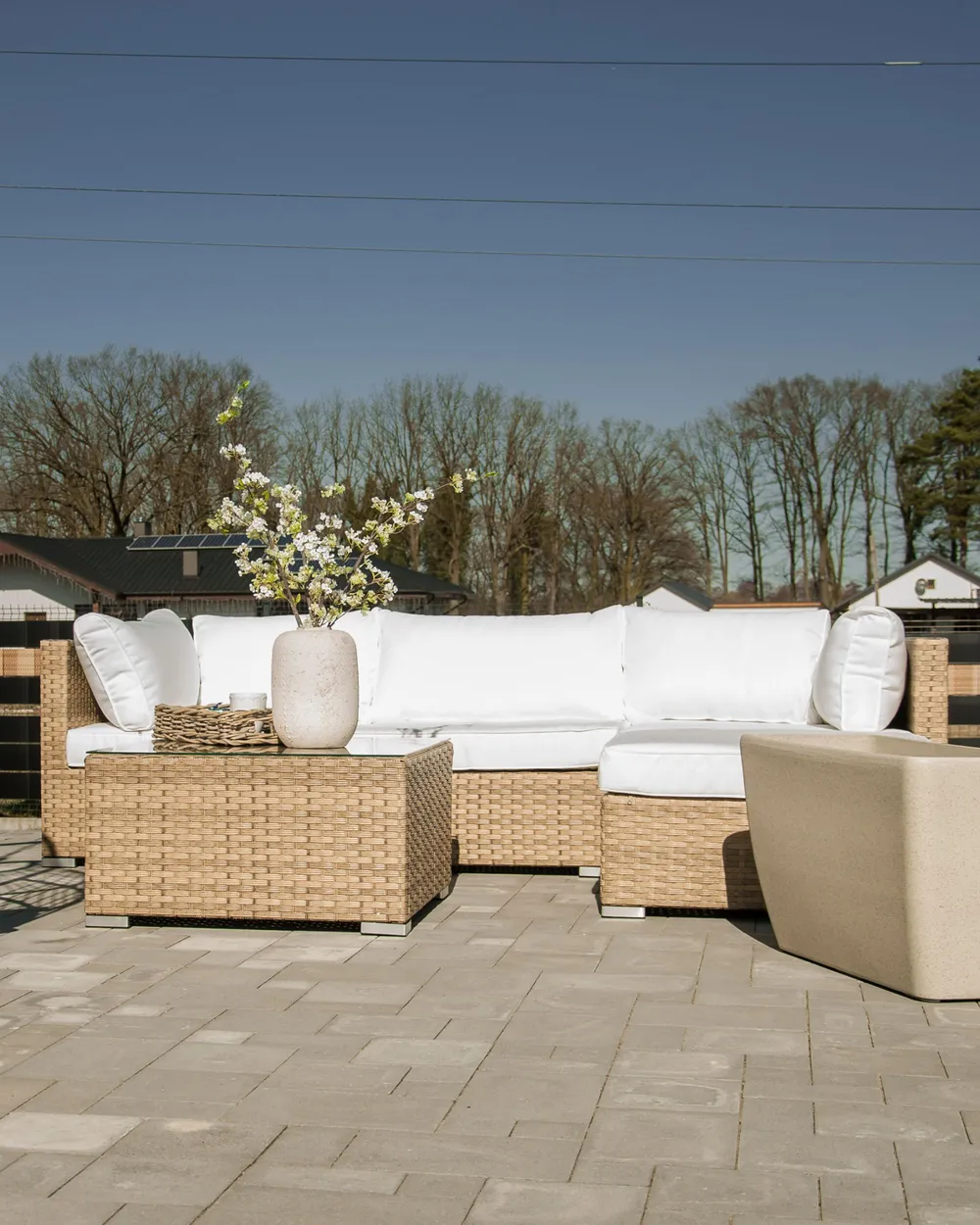 SANO 4-seater modular garden corner set, left-facing, synthetic rattan, - Image 9