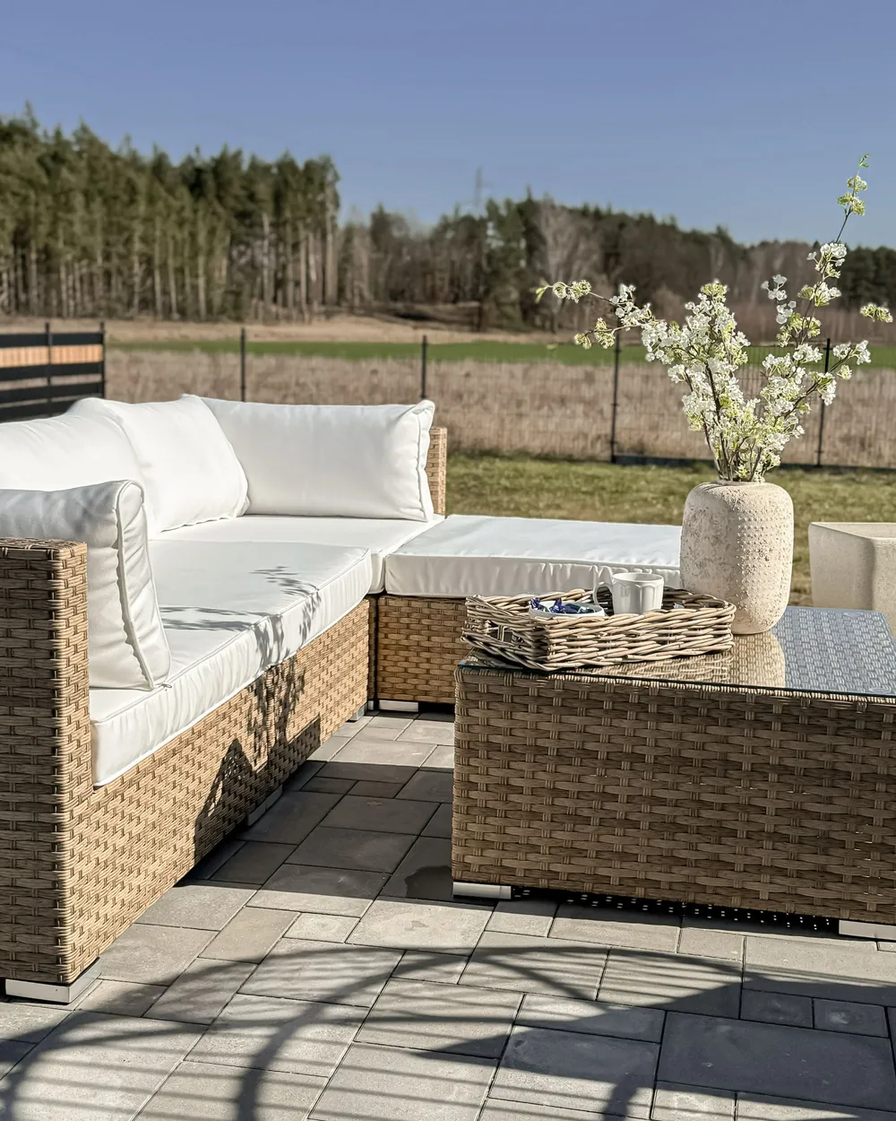 SANO 4-seater modular garden corner set, left-facing, synthetic rattan, - Image 8