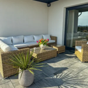 Alternative view of Garden set with XXL 8-seater table, right-hand modular design, synthetic rattan